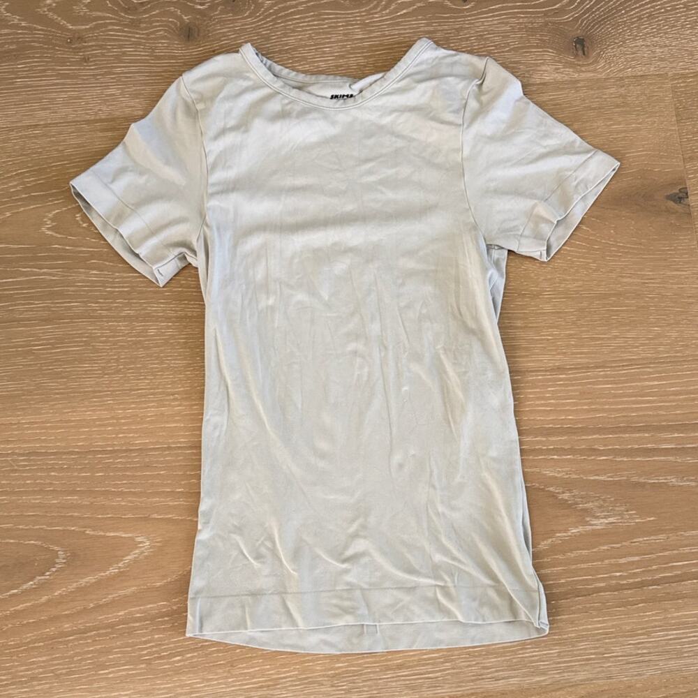 SKIMS Cotton Jersey Tshirt Short Sleeve Size XS in Gray Beige